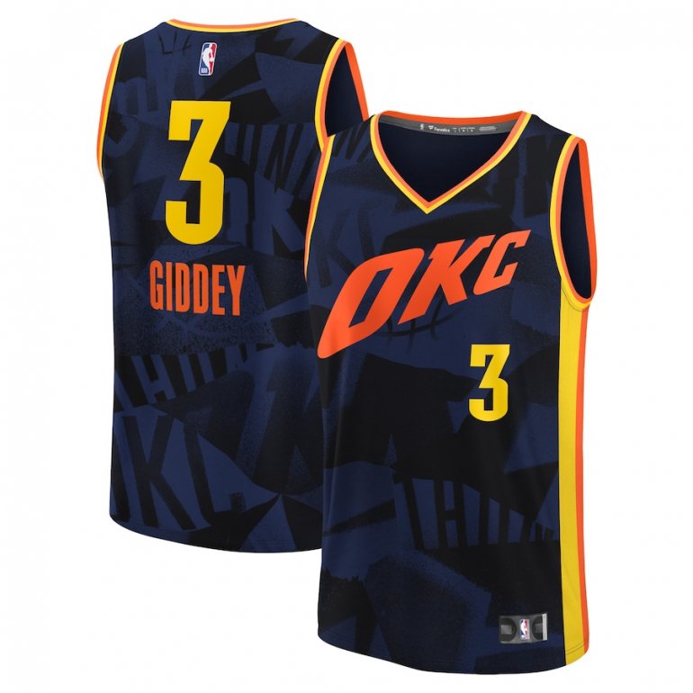 Josh Giddey Oklahoma City Thunder Fanatics Branded Unisex 2023/24 Fast Break Jersey – Navy – City Edition