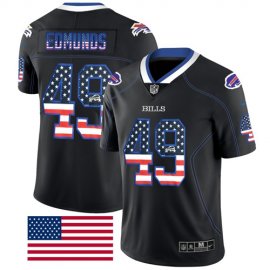 Nike Buffalo Bills #49 Tremaine Edmunds Black Mens Stitched NFL Limited Rush USA Flag Jersey