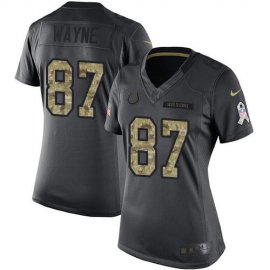 Nike Indianapolis Colts #87 Reggie Wayne Black Womens Stitched NFL Limited 2016 Salute to Service Jersey