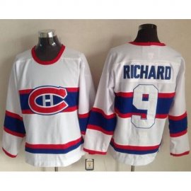 Montreal Canadiens #9 Maurice Richard White CCM Throwback Stitched NHL Jersey
