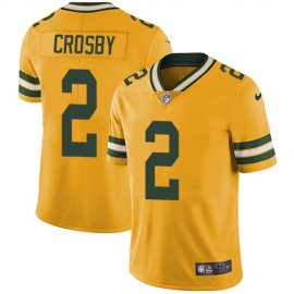 Nike Green Bay Packers #2 Mason Crosby Yellow Mens Stitched NFL Limited Rush Jersey