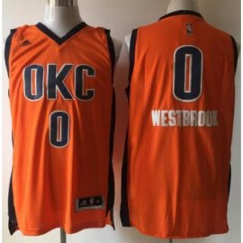Oklahoma City Thunder #0 Russell Westbrook Orange Alternate Stitched NBA Jersey