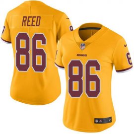 Nike Washington Football Team #86 Jordan Reed Gold Womens Stitched NFL Limited Rush Jersey