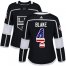 Adidas Los Angeles Kings #4 Rob Blake Black Home Authentic USA Flag Womens Stitched NHL Jersey