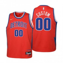Detroit Pistons Custom Youth Nike Red 2021/22 Swingman Jersey – City Edition