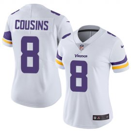 Nike Minnesota Vikings #8 Kirk Cousins White Womens Stitched NFL Vapor Untouchable Limited Jersey