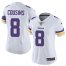 Nike Minnesota Vikings #8 Kirk Cousins White Womens Stitched NFL Vapor Untouchable Limited Jersey