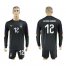 Italy #12 Donna Rumma Black Long Sleeves Goalkeeper Soccer Country Jersey