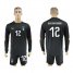Italy #12 Donna Rumma Black Long Sleeves Goalkeeper Soccer Country Jersey
