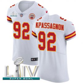 Nike Kansas City Chiefs #92 Tanoh Kpassagnon White Super Bowl LIV 2020 Mens Stitched NFL New Elite Jersey