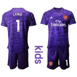 Arsenal #1 Leno Purple Goalkeeper Kid Soccer Club Jersey
