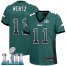 Nike Philadelphia Eagles #11 Carson Wentz Midnight Green Team Color Super Bowl LII Womens Stitched NFL Elite Drift Fashion Jersey