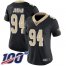 Nike New Orleans Saints #94 Cameron Jordan Black Team Color Womens Stitched NFL 100th Season Vapor Limited Jersey
