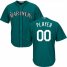 Seattle Mariners Majestic Cool Base Custom Jersey Northwest Green