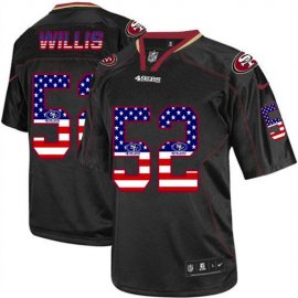 Nike San Francisco 49ers #52 Patrick Willis Black Mens Stitched NFL Elite USA Flag Fashion Jersey