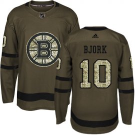 Adidas Boston Bruins #10 Anders Bjork Green Salute to Service Stitched NHL Jersey
