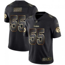 Nike Pittsburgh Steelers #55 Devin Bush Black/Gold Mens Stitched NFL Vapor Untouchable Limited Jersey