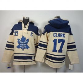 Toronto Maple Leafs #17 Wendel Clark Cream Sawyer Hooded Sweatshirt Stitched NHL Jersey