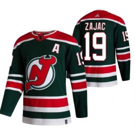 New Jersey Devils #19 Travis Zajac Green Mens Adidas 2020-21 Reverse Retro Alternate NHL Jersey