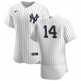 New York Yankees #14 Tyler Wade Mens Nike White Navy Home 2020 Authentic Player MLB Jersey
