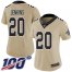 Nike New Orleans Saints #20 Janoris Jenkins Gold Womens Stitched NFL Limited Inverted Legend 100th Season Jersey