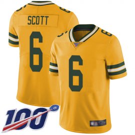 Nike Green Bay Packers #6 JK Scott Yellow Mens Stitched NFL Limited Rush 100th Season Jersey