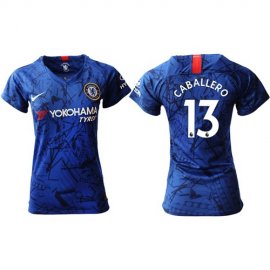 Womens Chelsea #13 Caballero Home Soccer Club Jersey