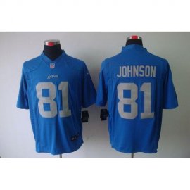 Nike Detroit Lions #81 Calvin Johnson Blue Alternate Throwback Mens Stitched NFL Limited Jersey