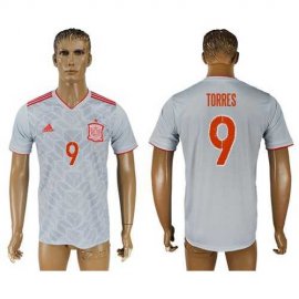 Spain #9 Torres Away Soccer Country Jersey