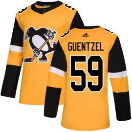 Adidas Pittsburgh Penguins #59 Jake Guentzel Gold Alternate Authentic Stitched Youth NHL Jersey