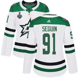Adidas Dallas Stars #91 Tyler Seguin White Road Authentic Womens 2020 Stanley Cup Final Stitched NHL Jersey