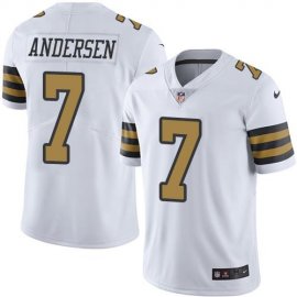 Nike New Orleans Saints #7 Morten Andersen White Mens Stitched NFL Limited Rush Jersey