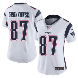 Nike New England Patriots #87 Rob Gronkowski White Womens Stitched NFL Vapor Untouchable Limited Jersey