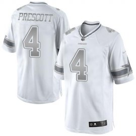 Nike Dallas Cowboys #4 Dak Prescott White Mens Stitched NFL Limited Platinum Jersey