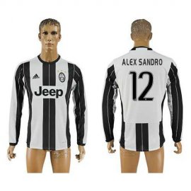 Juventus #12 Alex Sandro Home Long Sleeves Soccer Club Jersey