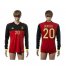 Belgium #20 Benteke Red Home Long Sleeves Soccer Country Jersey