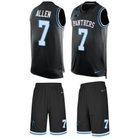 Nike Carolina Panthers #7 Kyle Allen Black Team Color Mens Stitched NFL Limited Tank Top Suit Jersey
