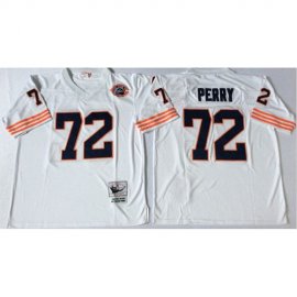 Mitchell&Ness Chicago Bears #72 William Perry White Big No. Throwback Stitched NFL Jersey