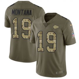 Nike Kansas City Chiefs #19 Joe Montana Olive/Camo Mens Stitched NFL Limited 2017 Salute To Service Jersey