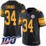 Nike Pittsburgh Steelers #34 Terrell Edmunds Black Mens Stitched NFL Limited Rush 100th Season Jersey