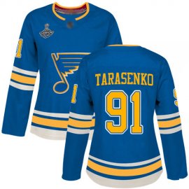Adidas St. Louis Blues #91 Vladimir Tarasenko Blue Alternate Authentic Stanley Cup Champions Womens Stitched NHL Jersey