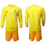 Leicester City Blank Yellow Goalkeeper Long Sleeves Soccer Club Jersey