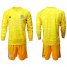 Leicester City Blank Yellow Goalkeeper Long Sleeves Soccer Club Jersey