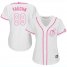 Cleveland Indians #99 Ricky Vaughn White/Pink Fashion Womens Stitched MLB Jersey
