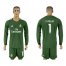 Real Madrid #1 I Casillas Green Goalkeeper Long Sleeves Soccer Club Jersey