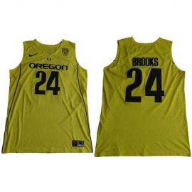 Oregon Ducks #24 Dillon Brooks Yellow Basketball PAC-12 Patch Stitched NCAA Jersey