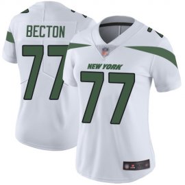 Nike New York Jets #77 Mekhi Becton White Womens Stitched NFL Vapor Untouchable Limited Jersey
