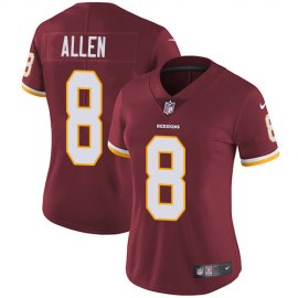 Nike Washington Football Team #8 Kyle Allen Burgundy Red Team Color Womens Stitched NFL Vapor Untouchable Limited Jersey