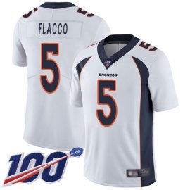 Nike Denver Broncos #5 Joe Flacco White Mens Stitched NFL 100th Season Vapor Limited Jersey