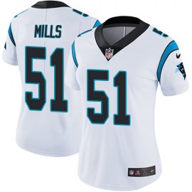 Nike Carolina Panthers #51 Sam Mills White Womens Stitched NFL Vapor Untouchable Limited Jersey